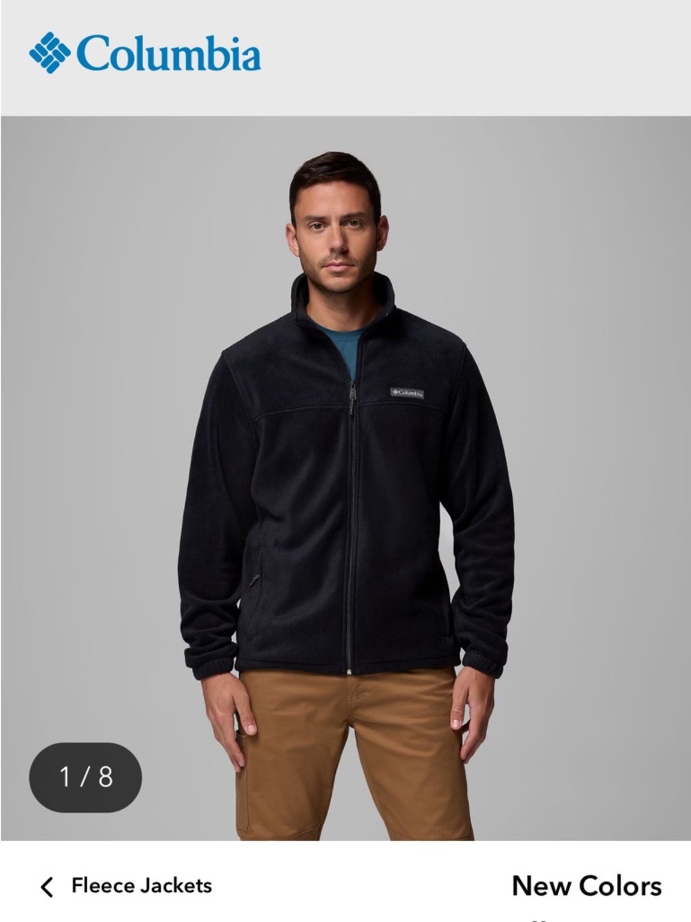 Columbia Black Fleece Jacket with zipper for boys